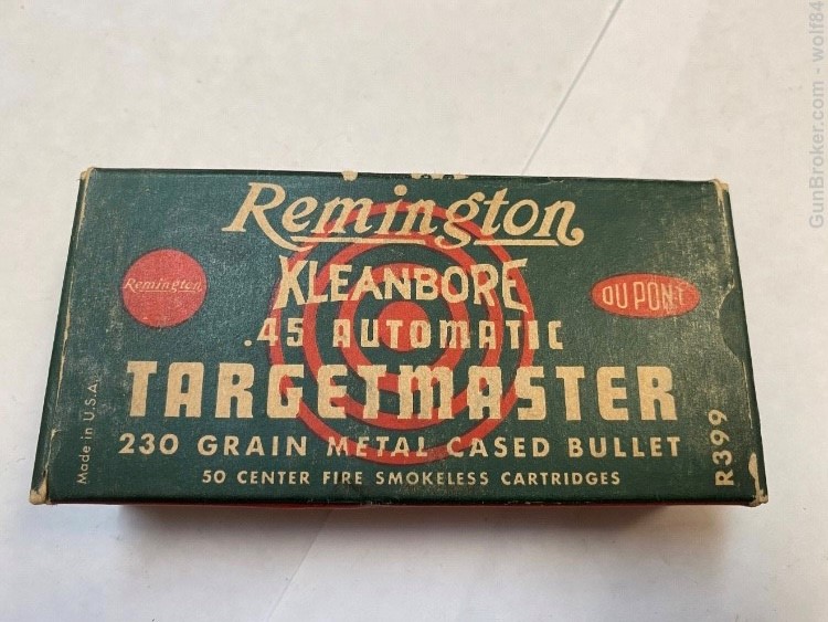 1941 45 Auto Remington Kleanbore TargetMaster 230 gr Metal Case  45 acp NOS-img-1
