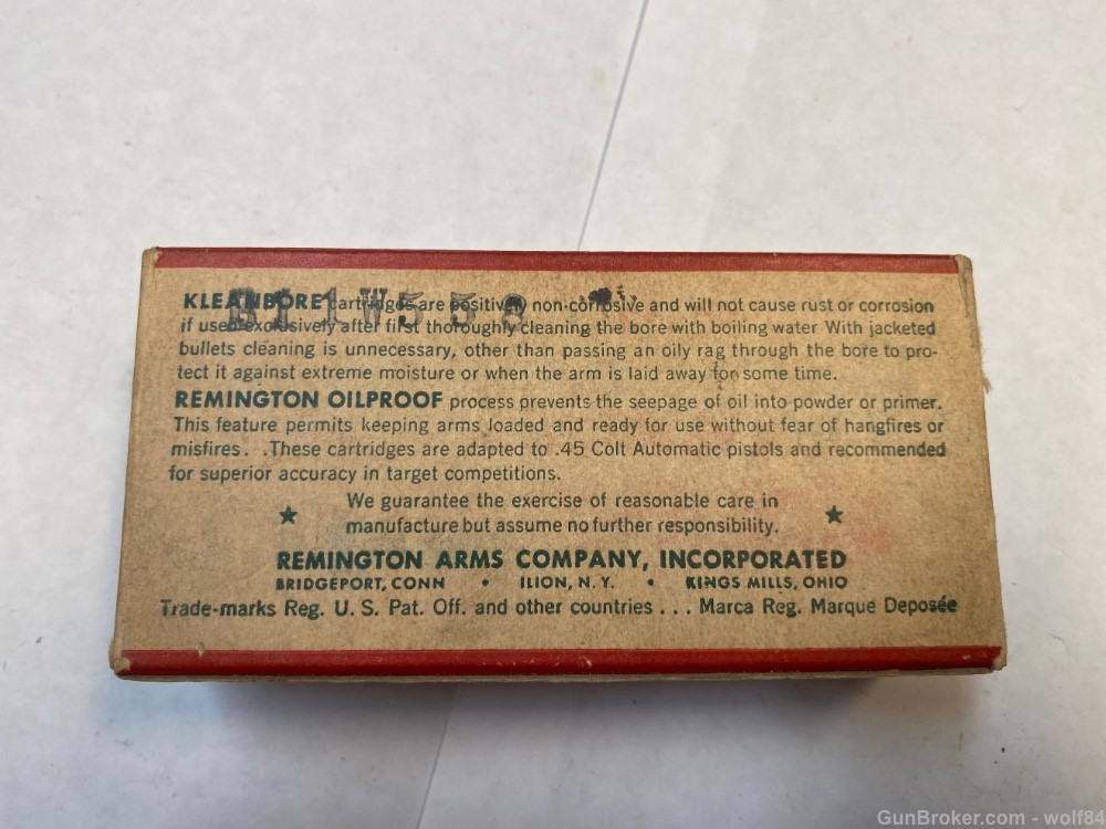 1941 45 Auto Remington Kleanbore TargetMaster 230 gr Metal Case  45 acp NOS-img-7