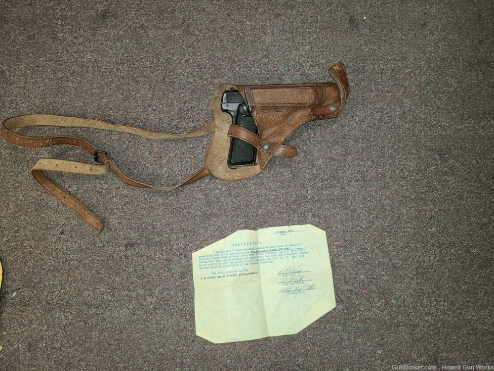 FN 1922  WWII Capture with papers, original holster and 2 magazines! -img-2