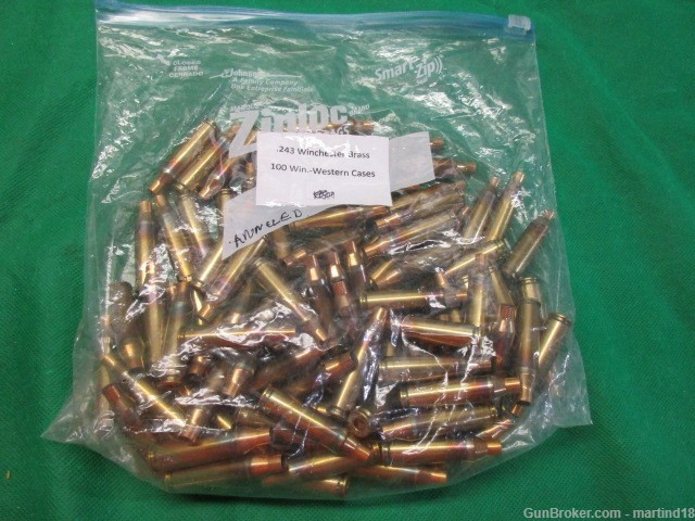 243 Winchester NEW Brass Cases Winchester Western 100-Ct Annealed-img-0