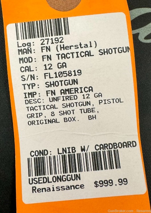 USED FNH FN Tactical 12 ga shot gun, pistol grip, 8 shot tube mag-img-4