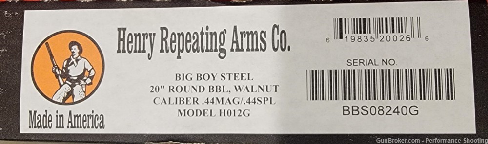 Henry H012G Big Boy Steel Side Gate Lever Action 44 MAG 20" Barrel-img-11