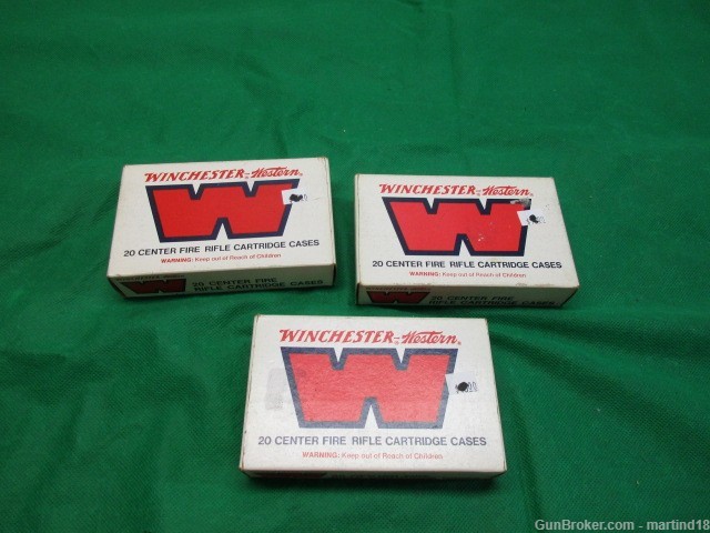 3 Boxes NEW Winchester 25-06 Brass Cases 60-Rds Annealed-img-0
