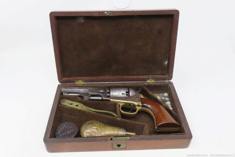 VERY NICE Cased Antique CIVIL WAR/FRONTIER .31 Percussion COLT M1849 Pocket-img-1