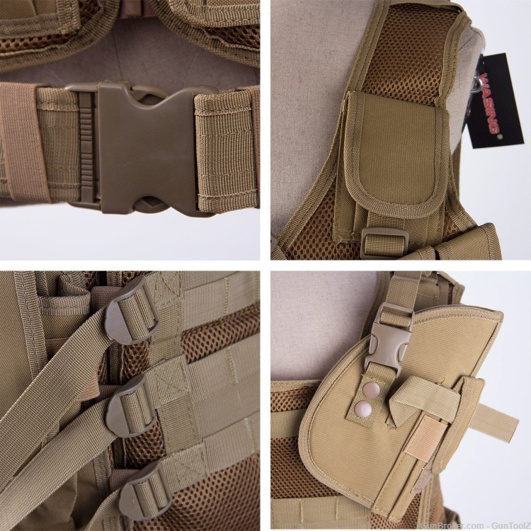 GTZ Tan Tactical Cross Draw Vest EXCELLENT QUALITY! Best on GB!-img-2