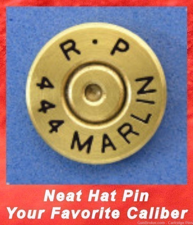 Remington R-P 444 MARLIN Cartridge Hat Pin  Tie Tac  Ammo Bullet-img-0