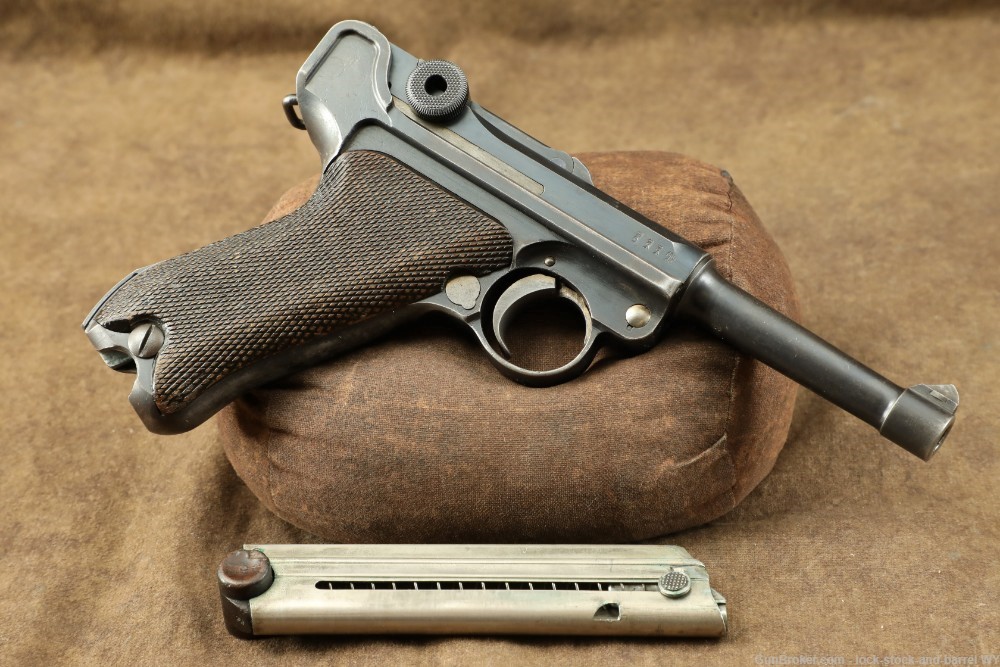 1918 WW1 DWM P08 Luger 9mm Matching Semi Auto Pistol C&R-img-2