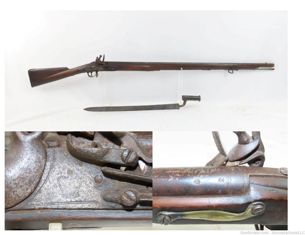 Antique BROWN BESS .75 Flintlock Musket Imperial British NAPOLEONIC WARS   -img-0