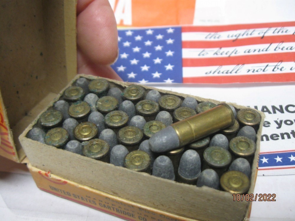 SCARCE 32 Colt Police Positive 50 rd USC Co. Ammo Excellent WWI Vintage Box-img-5