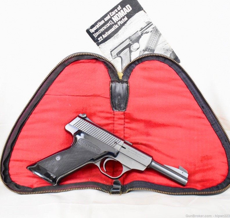 Browning NOMAD .22 LR pistol made in Belgium 1969 with pouch and manual C&R-img-0
