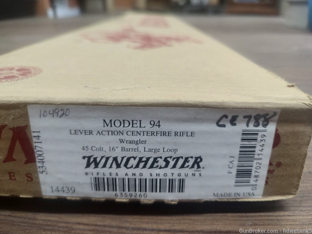 winchester model 94AE wrangler large loop 45 colt rare gun cross bolt safe-img-7