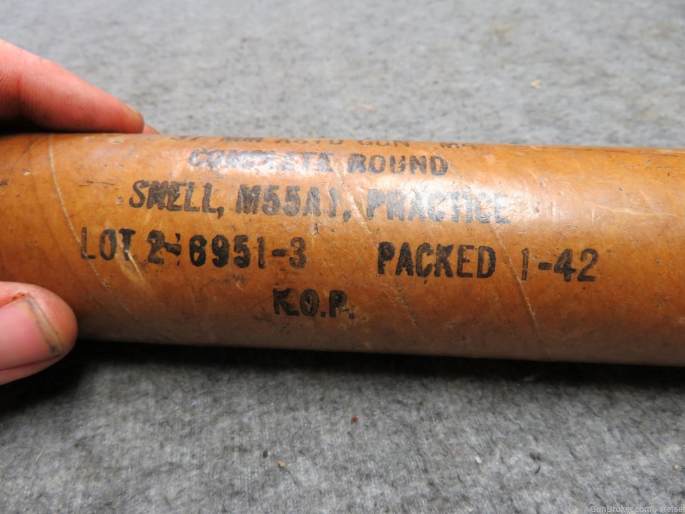 WWII US M55A1 PRACTICE SHELL FOR M4 37MM AUTOMATIC CANNON-DATED 1941-img-16