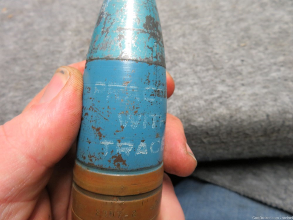 WWII US M55A1 PRACTICE SHELL FOR M4 37MM AUTOMATIC CANNON-DATED 1941-img-3