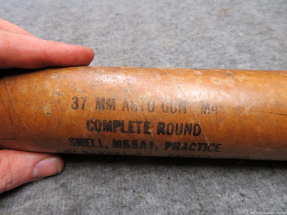 WWII US M55A1 PRACTICE SHELL FOR M4 37MM AUTOMATIC CANNON-DATED 1941-img-15