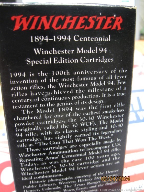 Scarce 30-30 Winchester Spl Edition Mdl 1994 Bx Collector Ammo; other avail-img-5