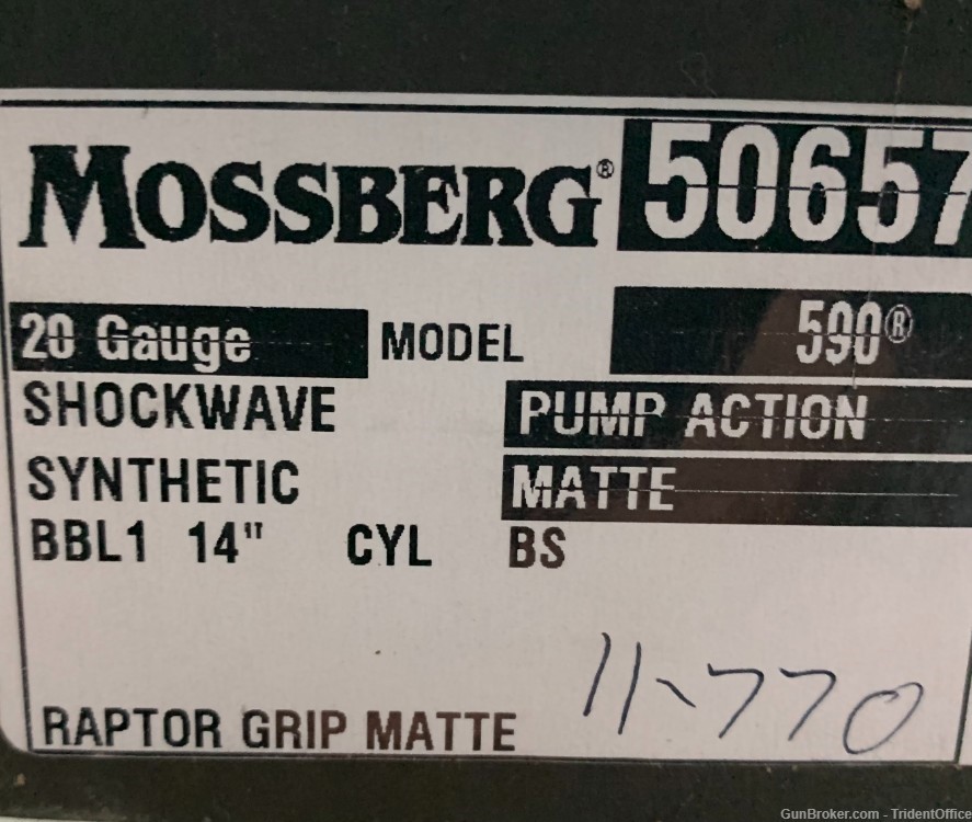 Mossberg 590 Shockwave 20 Gauge Penny Auction No Reserve-img-5