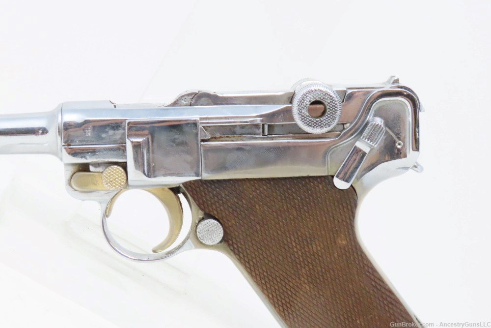 WWII Era DWM 7.65X21mm P.08 GERMAN LUGER Pistol C&R WORLD WAR 2 CHROMED PIS-img-4