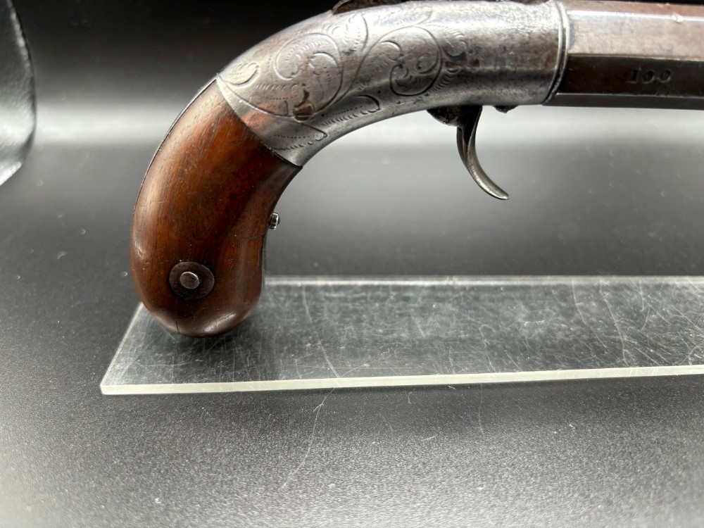 Rare Antique Allen's Patent .36cal Bar hammer single shot pistol-img-6