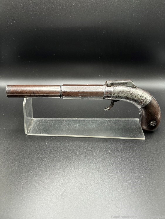 Rare Antique Allen's Patent .36cal Bar hammer single shot pistol-img-0
