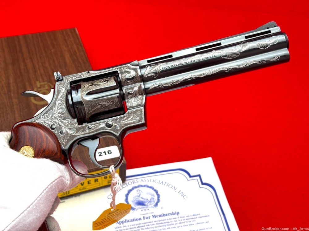 1978 Colt Python Blue Finish 6" .357 Mag *FULL COVERAGE HAND ENGRAVED*-img-9