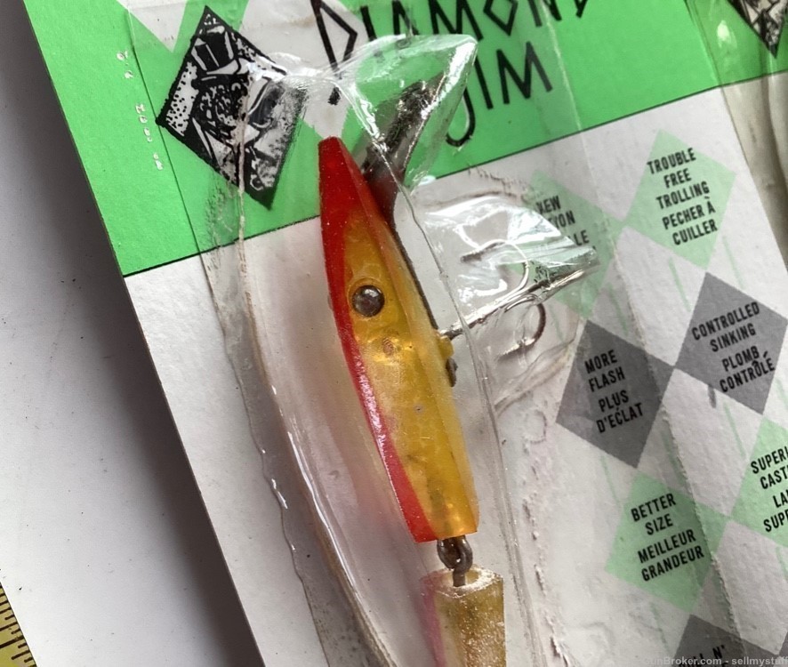 2 DIAMOND JIM Fishing Lures, VINTAGE NEW OLD STOCK 1976, DS3 & DS9 -img-4