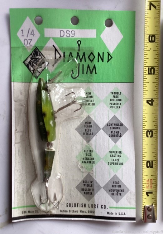 2 DIAMOND JIM Fishing Lures, VINTAGE NEW OLD STOCK 1976, DS3 & DS9 -img-9