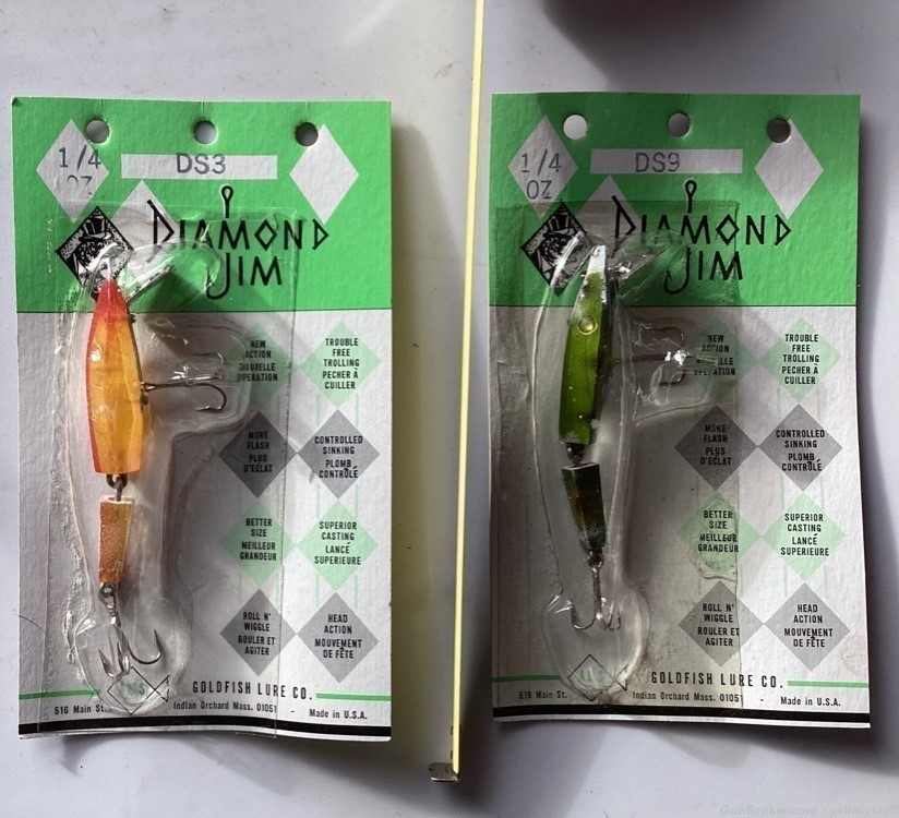 2 DIAMOND JIM Fishing Lures, VINTAGE NEW OLD STOCK 1976, DS3 & DS9 -img-3