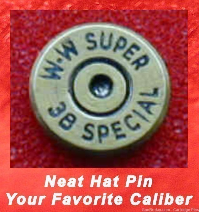 Winchester W-W SUPER 38 SPECIAL SPL Cartridge Hat Pin Tie Tac  Ammo Bullet-img-0