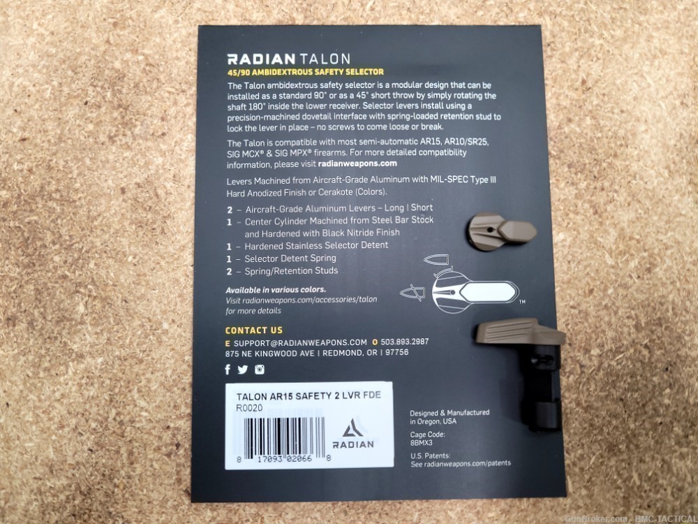 Radian Talon Ambidextrous Safety Selector in FDE R0020-img-1