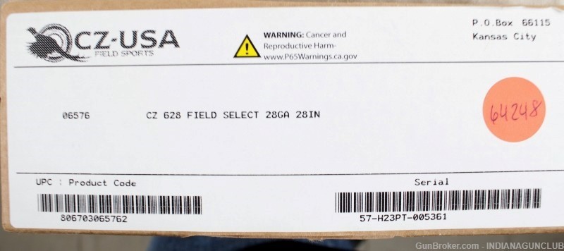 NIB CZ 628 FIELD SELECT 28GA 28" BOX-img-17