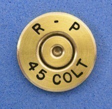 Remington R-P 45 COLT Brass Hat Pin, Tie Tac  Bullet Ammo-img-0