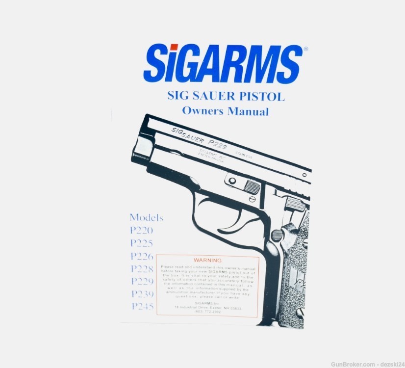 SIG ARMS SIG SAUER INSTRUCTION MANUAL/BOOKLET 220 225 226 228 229 239 245-img-7
