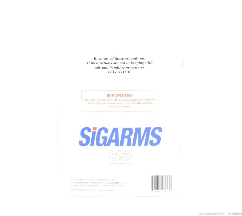 SIG ARMS SIG SAUER INSTRUCTION MANUAL/BOOKLET 220 225 226 228 229 239 245-img-2