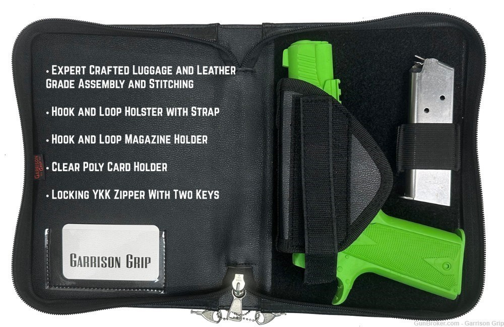 Sustainable Leather Locking Bible Gun Case for Large and Medium Guns-img-3