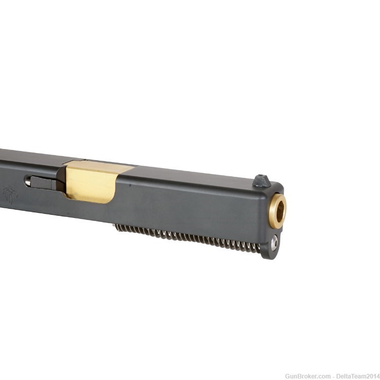 9mm Complete Pistol Slide - Glock 19 Comp. - PVD Gold Barrel - Assembled-img-4