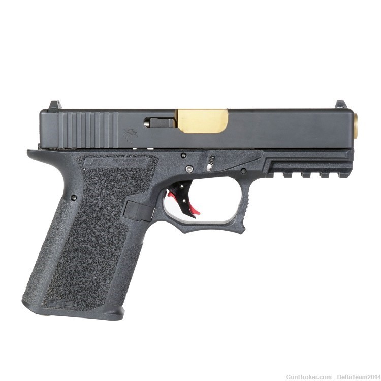 9mm Complete Pistol Slide - Glock 19 Comp. - PVD Gold Barrel - Assembled-img-5