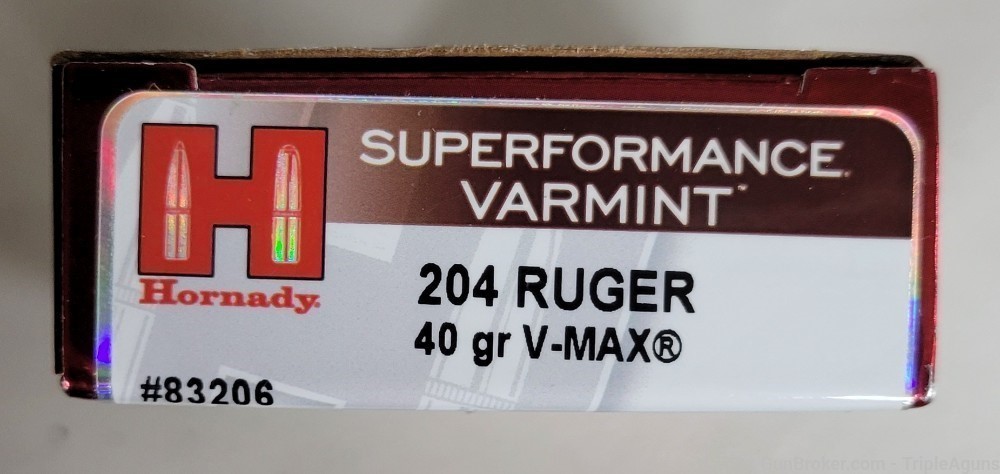 Hornady Superformance varmint 204 Ruger 40gr V-Max box of 20rds 83206-img-0