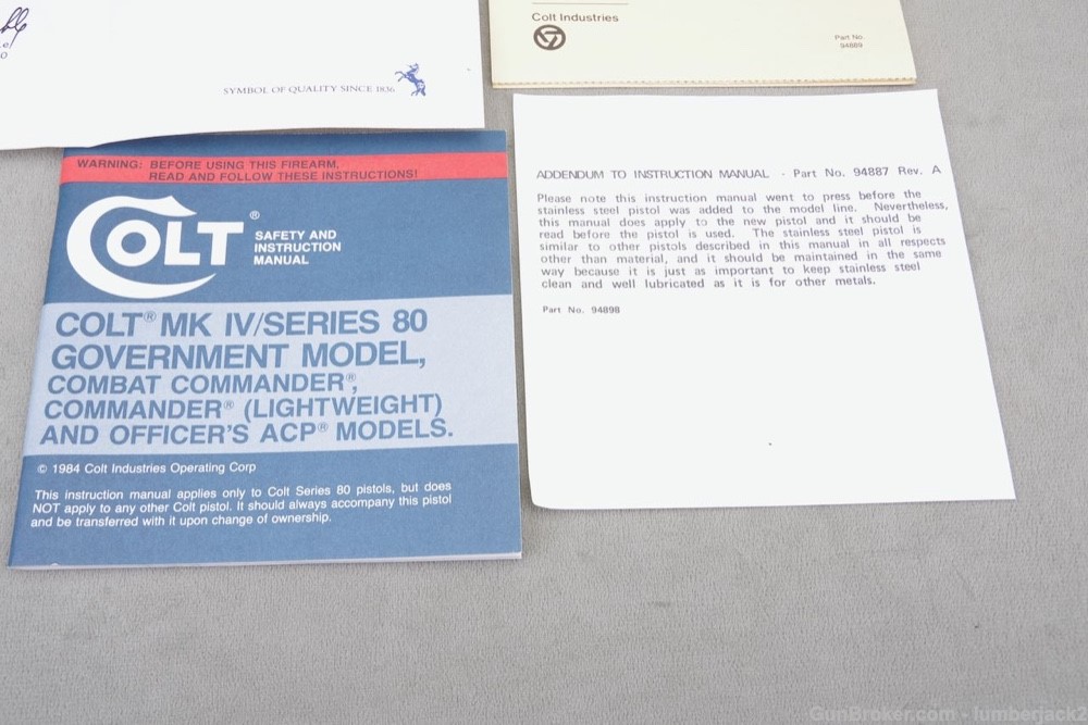 1986 Colt 1911 Combat Elite 45 ACP 5'' Blue/STS w Original Box Papers 99%-img-8