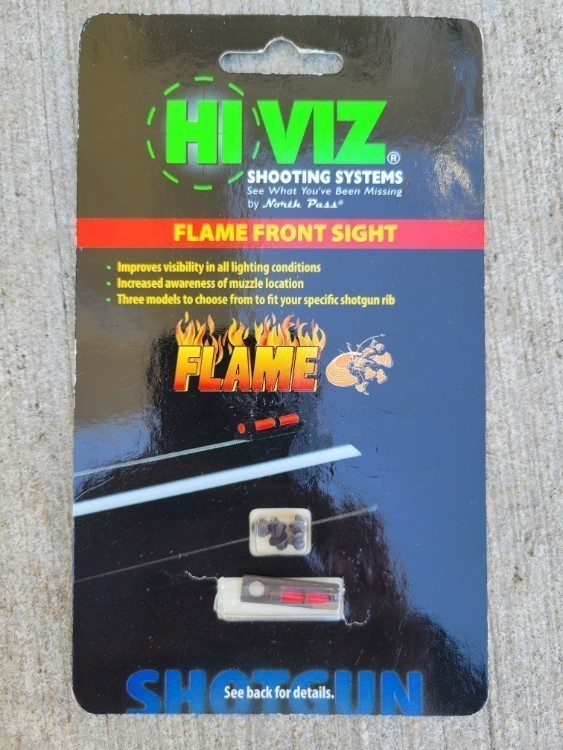 HIVIZ shotgun flame front sight with screws various makes-img-0