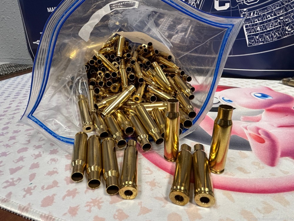 LOT QTY (225) .308 Winchester WRA Brass Pin Washed Deprimed FREE SHIPPING-img-0
