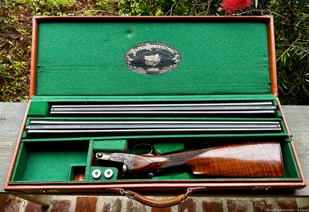 Parker Winchester Reproduction 12ga sxs shotgun 2 barrel set cased -img-5