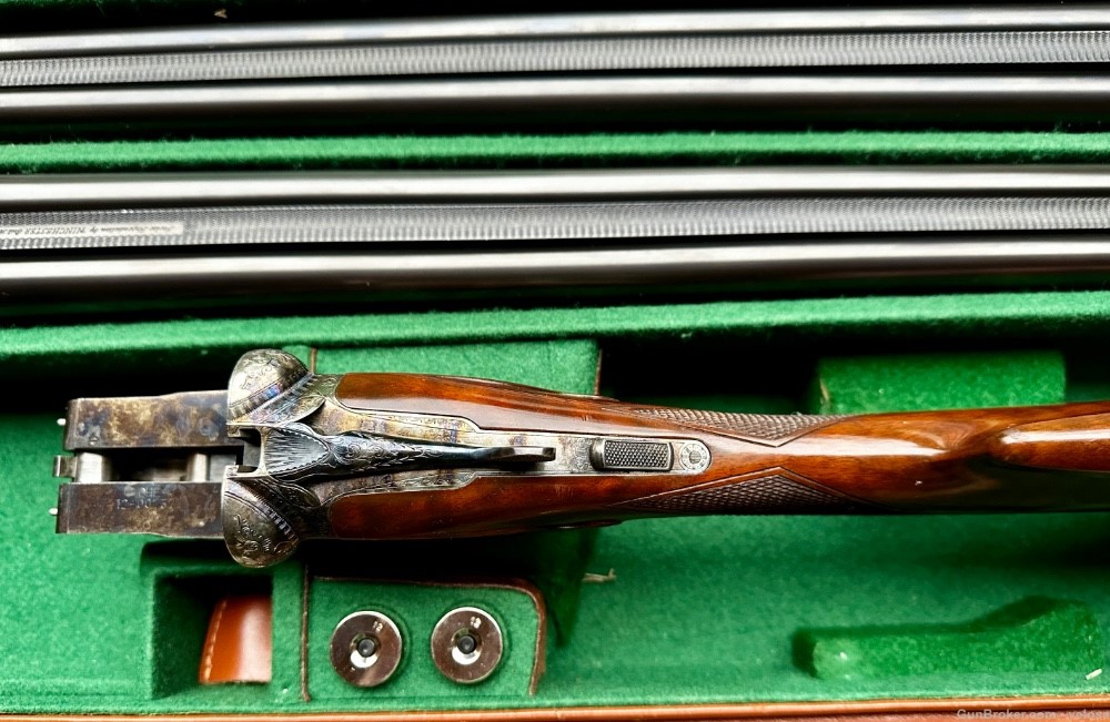 Parker Winchester Reproduction 12ga sxs shotgun 2 barrel set cased -img-9