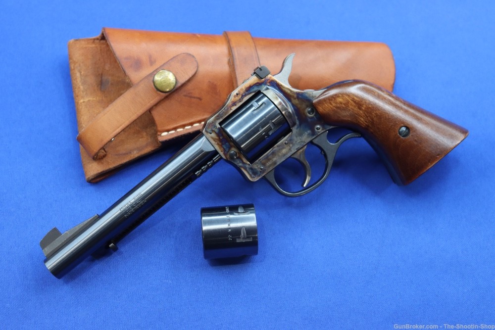 H&R INC Model 686 Revolver 22LR 22MAG Dual Cylinder CASE COLORED DA SA Wood-img-0