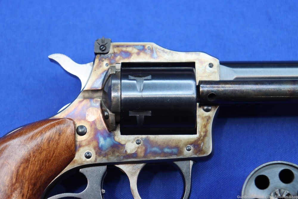 H&R INC Model 686 Revolver 22LR 22MAG Dual Cylinder CASE COLORED DA SA Wood-img-14