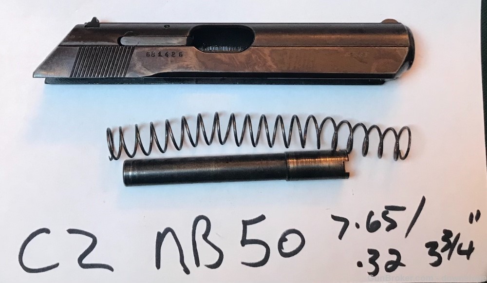 CZ NB50 7.65 Factory Pistol SLIDE BARREL PARTS / Used/ .32-img-1