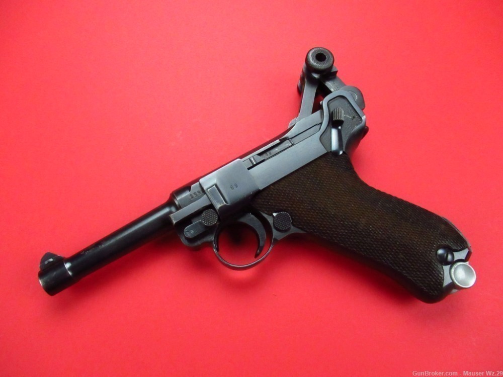 Nice WWII 1939 code S/42 Luger P08 Mauser German Army Pistol 9mm P38 RIG-img-77