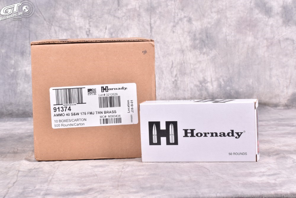 Hornady .40 S&W 175 grain FMJ training ammunition (500 Rounds)-img-0