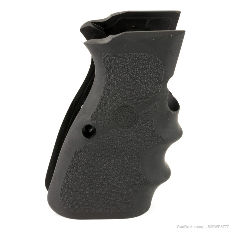 Hogue 09000 Rubber Grip Black with Finger Grooves for Browning Hi-Power-img-1