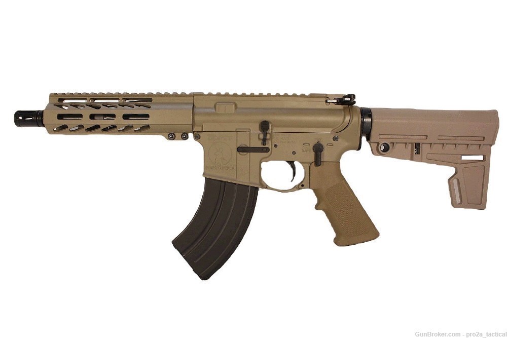 PRO2A TACTICAL PATRIOT 7.5 inch AR-15 7.62x39 M-LOK Pistol FDE COLOR-img-1