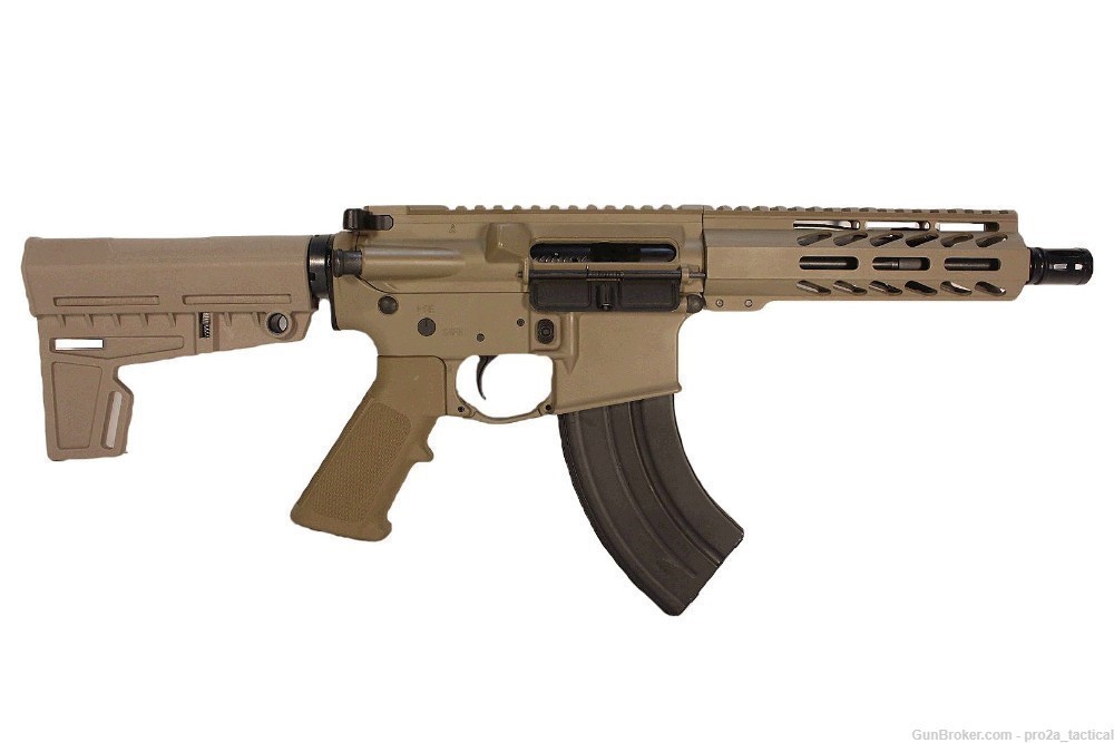 PRO2A TACTICAL PATRIOT 7.5 inch AR-15 7.62x39 M-LOK Pistol FDE COLOR-img-0
